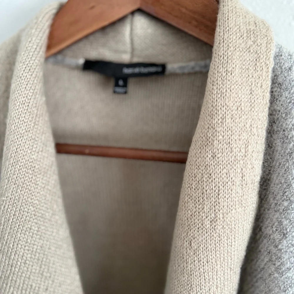 Harve Benard Studio Waterfall Cardigan Neutral Open Front Drape Sweater M - Picture 5 of 8